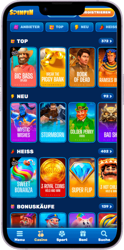 Spinfin Casino Spiele